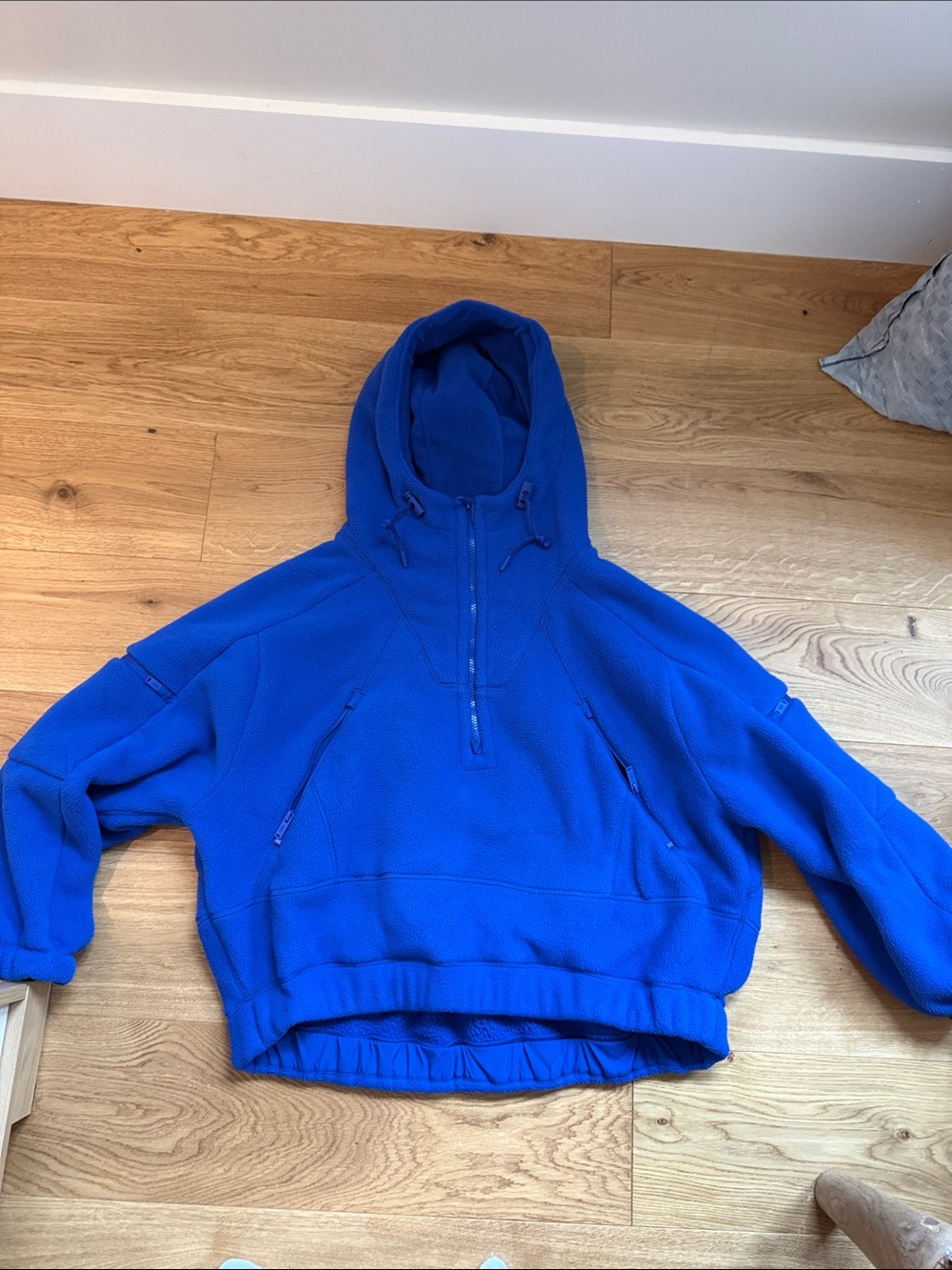 Blue Hooded Fleece Pullover - Free People - FP Movement